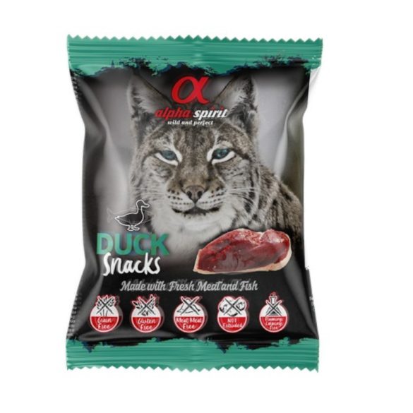 Félnedves snack kockák cicáknak - kacsás (Alpha Spirit)